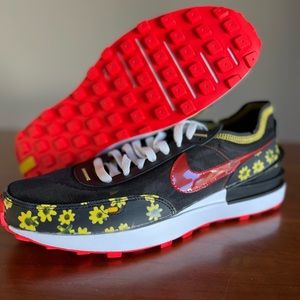 Nike Waffle One. Black/Vivid Sulfur/White/Habanero Red mens no box new nikes